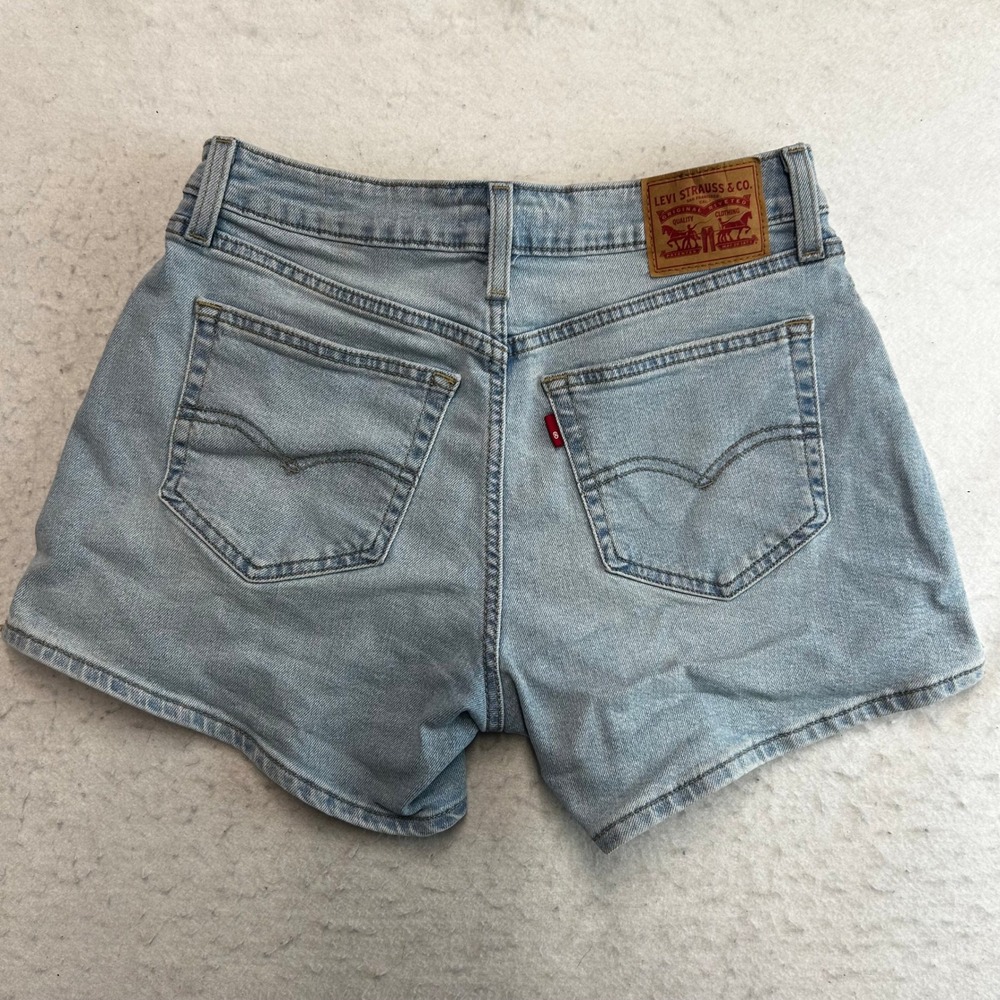 Levi's A-Line Shorts Women 28 Light Blue Denim High Rise